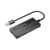 Equip 128956 4-Port-USB-3.0-Hub mit USB-C-Adapter, USB 3.2 Gen 1 Typ-A, 5000 Mbit/s, Schwarz