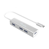 Equip 128958 USB-C-zu-4-Port-USB-3.0-Hubs, USB 3.2 Gen 1 Typ-C, Typ-A, 5000 Mbit/s, Silber