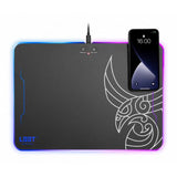 L33t Gaming 160378 Kvennavagn RGB-Hard-Gaming-Matte mit Qi-Ladung, 355 x 255 x 5,8 mm, schwarz