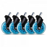 L33t Gaming 160529 3-Zoll-Gummirollen, blau, 5 Stück