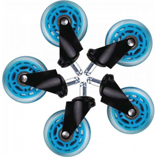 L33t Gaming 160529 3-Zoll-Gummirollen, blau, 5 Stück
