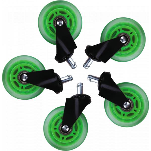 L33t Gaming 160531 3-Zoll-Gummirollen, grün, 5 Stück