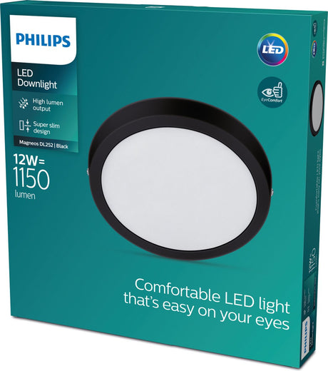 Philips magneos plafondlamp - zwart - rond - klein