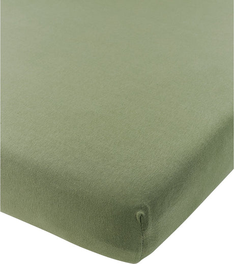 Meyco Baby Uni Spannbettlaken für Kinderbett – Jersey – Olivgrün – 40 x 80 x 90 cm
