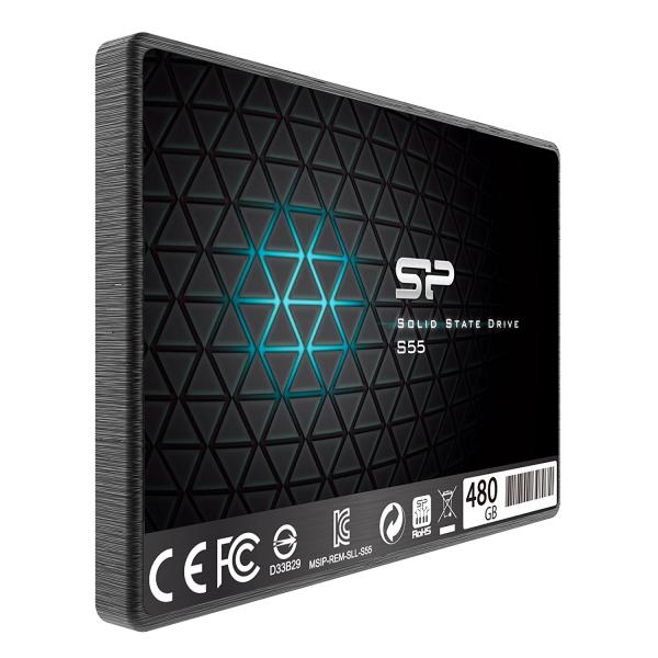 Silicon Power sp480gbss3s55s25 Slim S55 SSD, 480 GB, 2,5, SATA3, 6 Gbit/s, SLC, 560 500 MB/s, blau