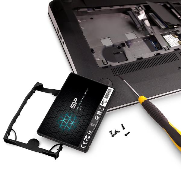 Silicon Power sp480gbss3s55s25 Slim S55 SSD, 480 GB, 2,5, SATA3, 6 Gbit/s, SLC, 560 500 MB/s, blau
