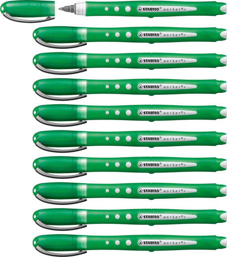 Stabilo worker+ bunt - Tintenroller 0,5 mm grün - Karton à 10 Stück