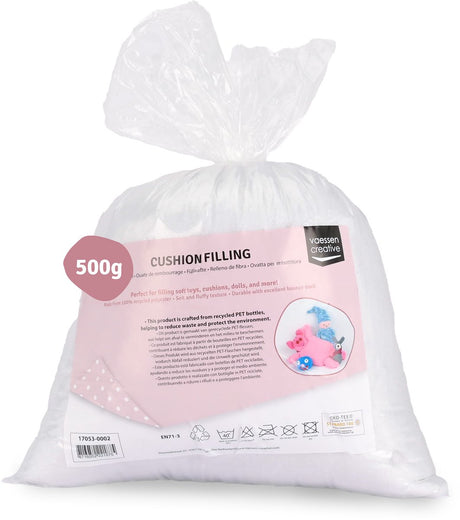 Vaessen Creative Kissenfüllung – Füllung für Kuscheltiere – Füllmaterial aus Polyester – 500 g