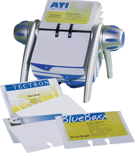 Visitenkartenhalter langlebig Visifix Flip drehbar A-Z-Register schwarz-grau