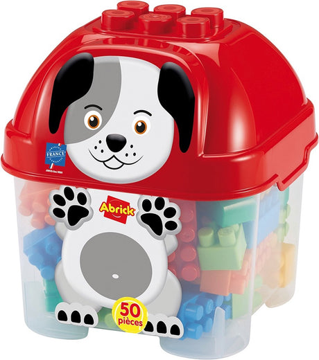 ABRICK -Bausteine Hund in Lagerbox, 50dlg.