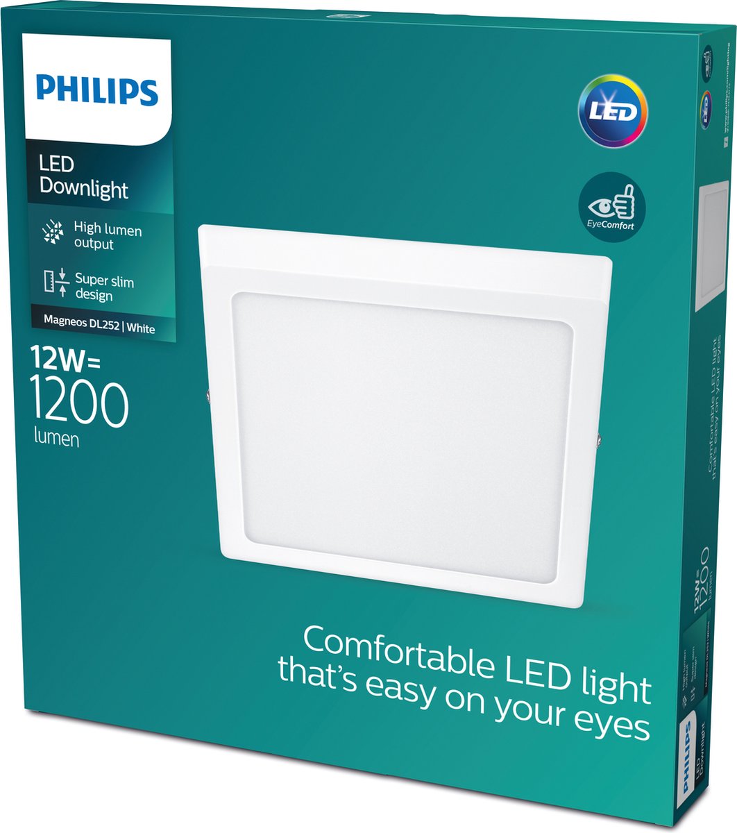 Philips led philips magneos plafondlamp - wit - vierkant - klein