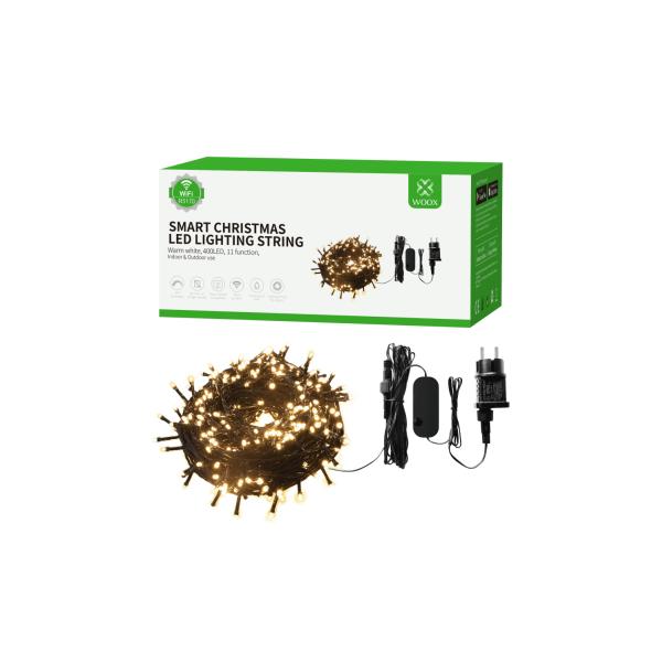 Woox R5170 intelligente Weihnachtsbeleuchtung WLAN 40 Meter, 400 LEDs, 230 Lumen, warmweiß mit Dimmung und Ton