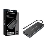 Conceptronic donn15g 12-in-1-Dockingstation, USB 3.2 Gen 1, Typ C, 100 W, HDMI, VGA, (Micro)SD