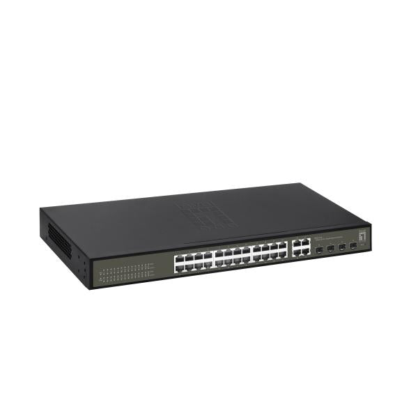 Levelone Levelone Ges-2128 Hilbert 28-Port-Gigabit-Lite-Switch, 24 x Gigabit RJ45, 4 x Gigabit SFP RJ45