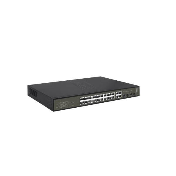 Levelone ges-2128p Hilbert 28-Port-Gigabit-PoE-Smart-Lite-Managed-Switch, 24x PoE, 380W, 4x SFP RJ45