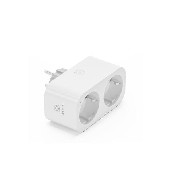 Woox R6153 intelligenter Doppelstecker mit Energiezähler und Erdungsanschluss