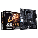 Gigabyte A520M K V2, Matx, AMD AM4, A520, DDR4, 5100 MHz, USB 3.2 Gen 1, M.2, GBE LAN