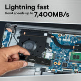 Crucial ct500t500ssd8 t500 SSD, 500 GB, M.2 2280, PCIe 4.0 NVME, 7300 6800 MB s, kein HS