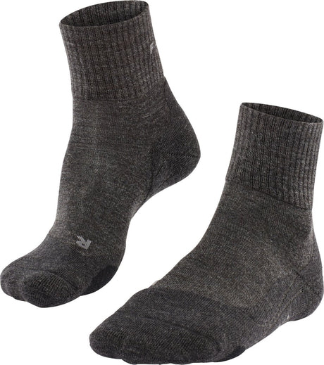Falke TK2 Wool Short Anti-Blister Wandersocken aus dickem Woll-Funktionsmaterial Herren Grau - Größe 44-45