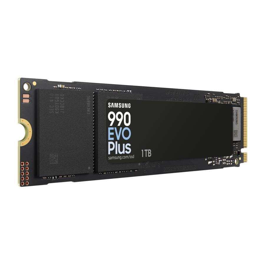 Samsung mz-v9s1t0bw 990 evo plus SSD, 1 TB, m.2, PCIe 4.0, 7150 MB/s, 1350000 Iops, schwarz