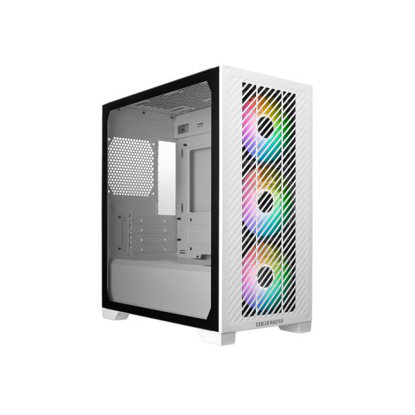 Cooler Master E301-WGNN-S00 Elite 301 White Argb, ATX, Fenster, USB 3.2 Gen 1 Typ C, 3 x 120 mm Argb
