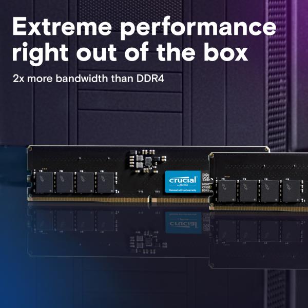 Crucial ct8g56c46u5 Dimm, 8 GB, DDR5 5600 MHz, PC5-44800, ungepuffert