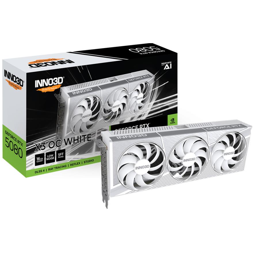 Inno3d n50803-16d7x-17605211 Geforce RTX 5080 x3 OC weiß, ATX, 16 GB, GDDR7, 256-Bit, PCIe 5, 360 W