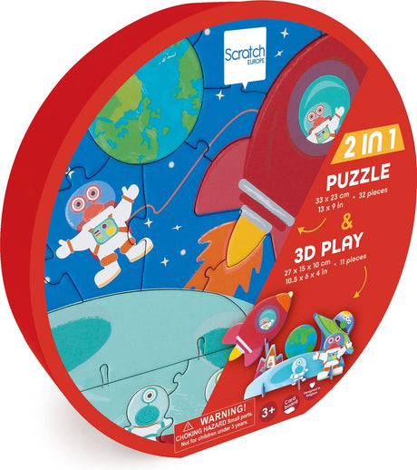 Rubbelspiel-Puzzle 3D - Weltraum