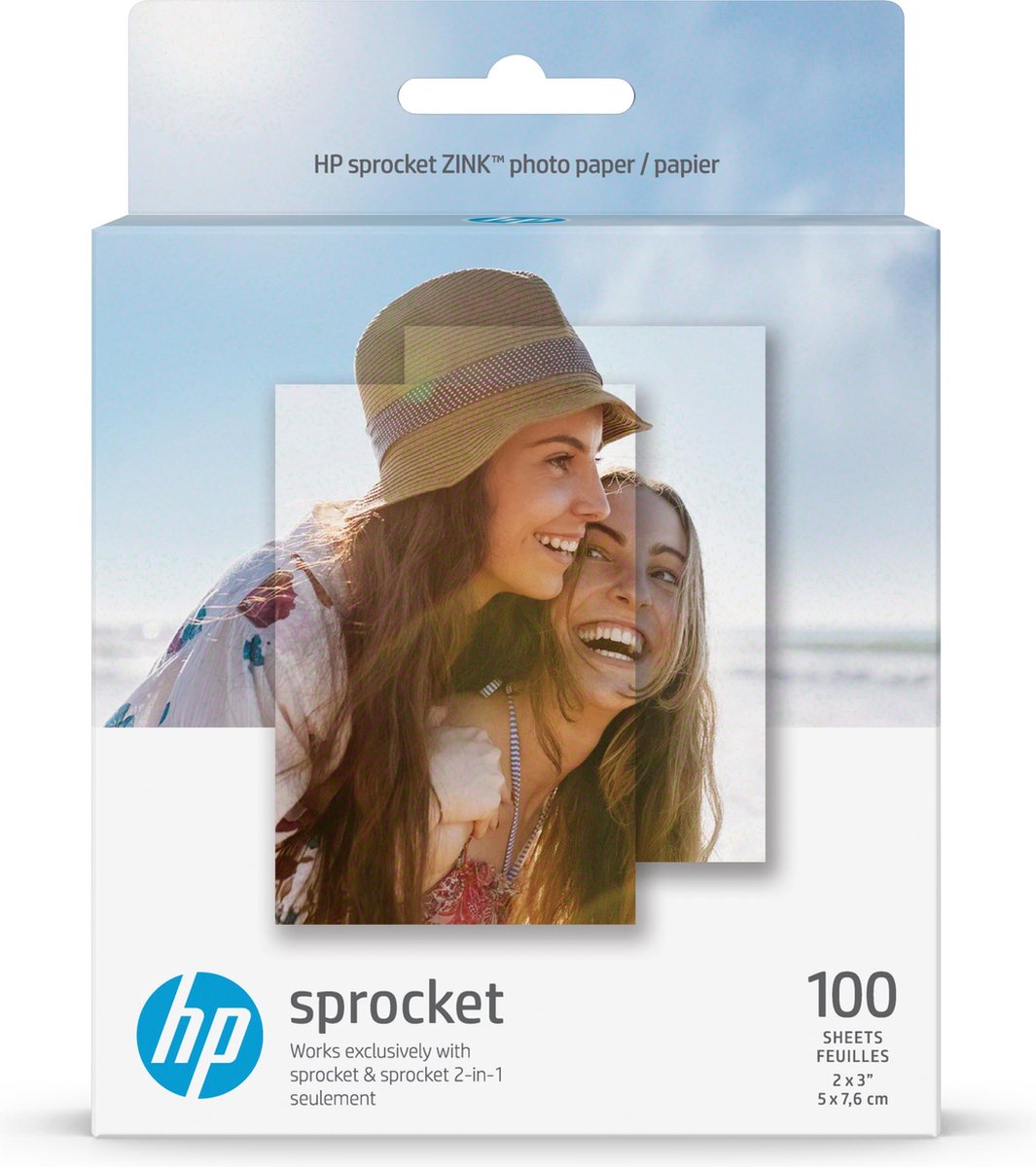 Hp - zink - 100-pack sprocket 2x3