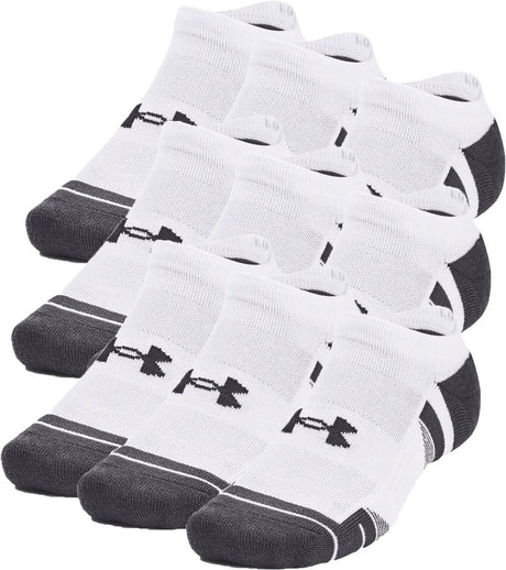 Under Armour UA Performance Tech 3pk NS-Wht Unisex-Sportsocken – Weiß – Jet Grey