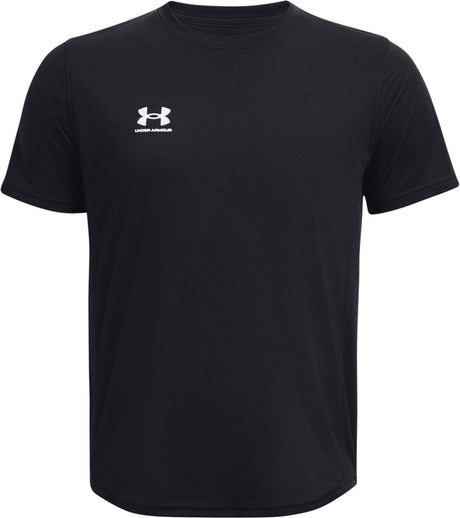 Under Armour UA B's Challenger Train SS Unisex-Sportshirt – Schwarz – Weiß