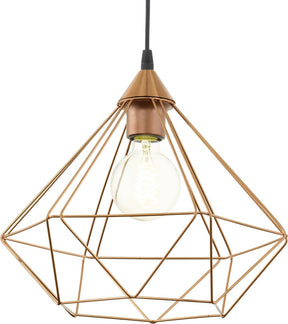Eglo tarbes hanglamp - e27 - ø 32,5 cm - zwart koper