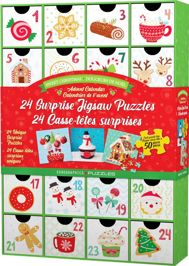 Eurographics - Weihnachtssüßigkeiten - 12×50 Stück 12,5×12,5cm (B×H) – Adventskalender
