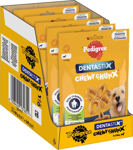 Pedigree Hundesnacks – Dentastix Chewy Chunx – Mini – Huhn – 5 x 68 g