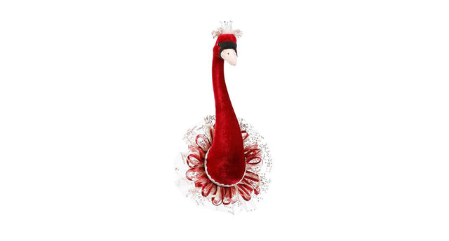 Muurhanger zwaan d.rood - l28xb17xh57cm