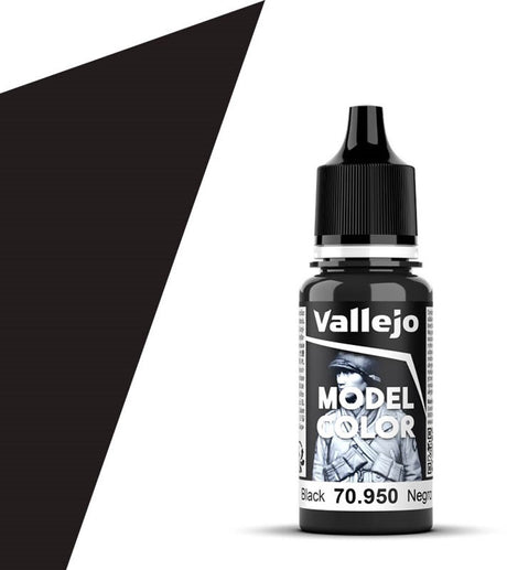 Vallejo Hobby Paint Acrylfarbe – 70950 Modellfarbe Schwarz – Acrylfarbenflasche – 18 ml