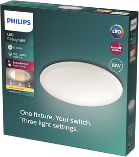 Philips cavanal plafonnière -wit - rond - warmwit licht - 18 w