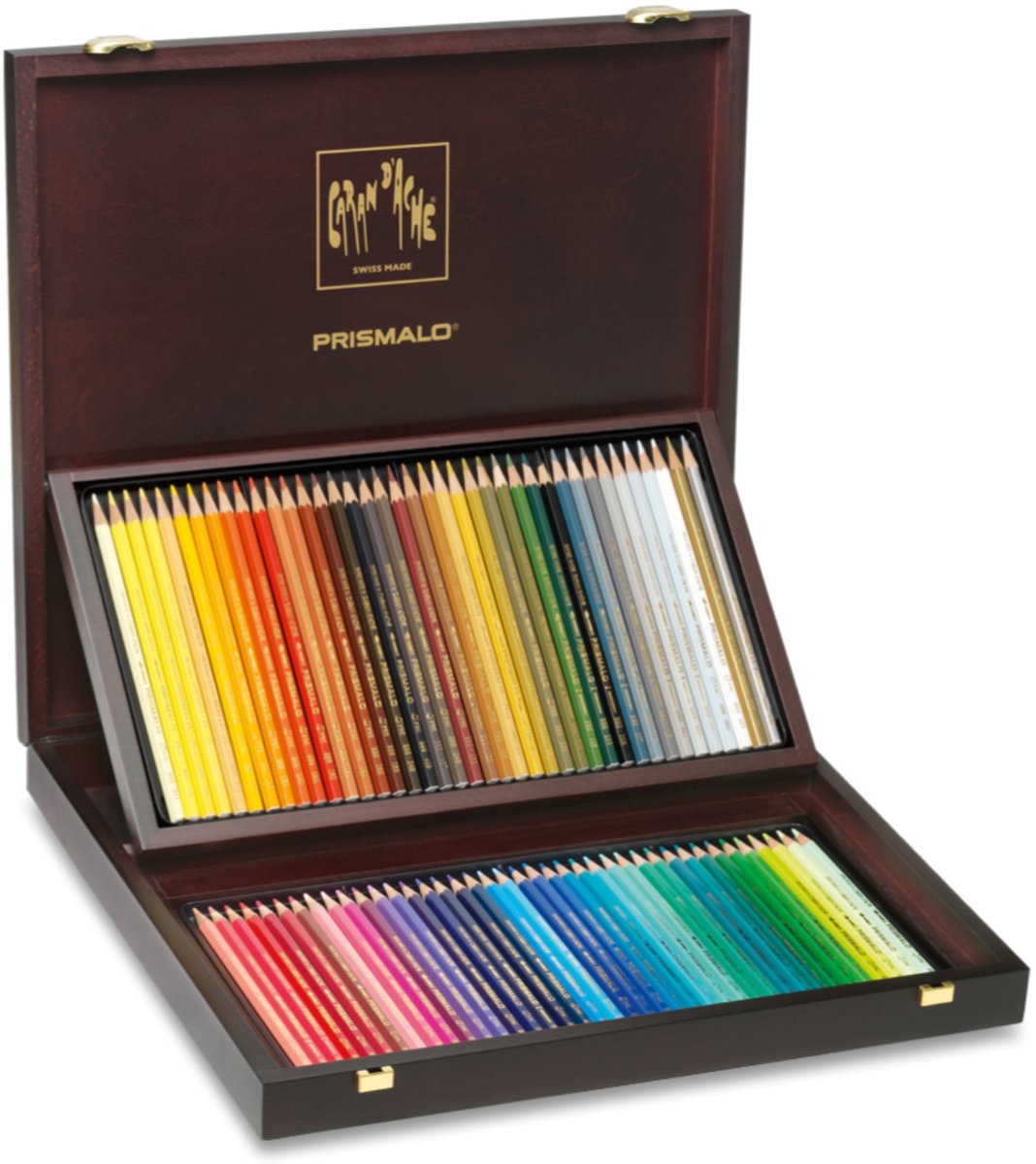 Caran d'ache kleurpotloden prismalo 80stuks houten doos ass