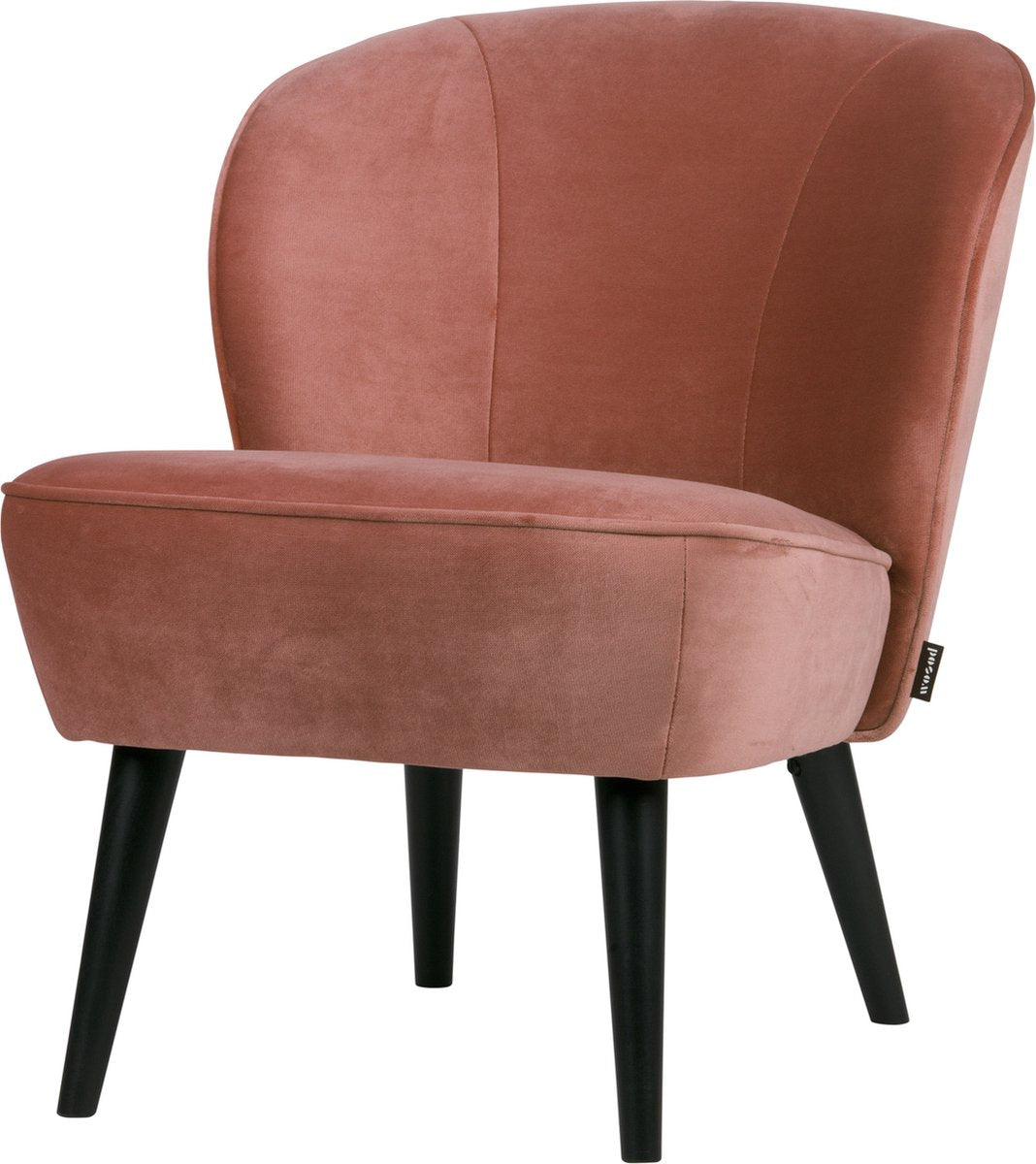 Woood Sara Sessel – Samt – Altrosa – 59 x 71 x 70