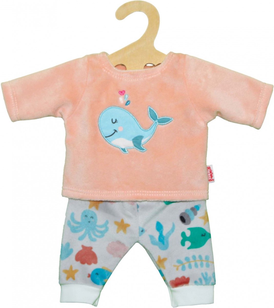 Puppenkleid-Pyjama rosa Wal, 35-45 cm