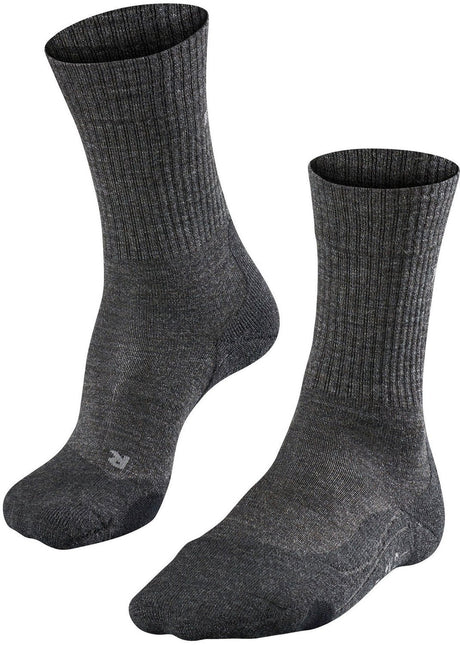 Falke TK2 Wool Anti-Blister Wandersocken aus dickem Woll-Funktionsmaterial Herren Grau - Größe 44-45