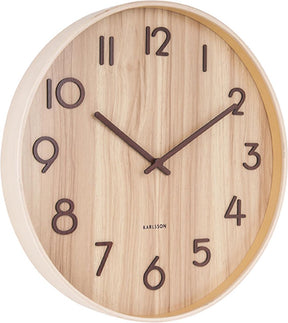 Karlsson wandklok pure - licht lindehout - medium - ø40cm - scandinavisch
