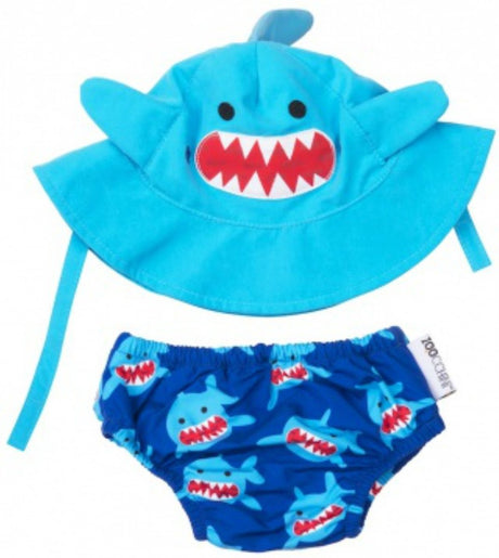 Zoocchini zwemsetje sherman the shark maat s 3-6 maanden (small)