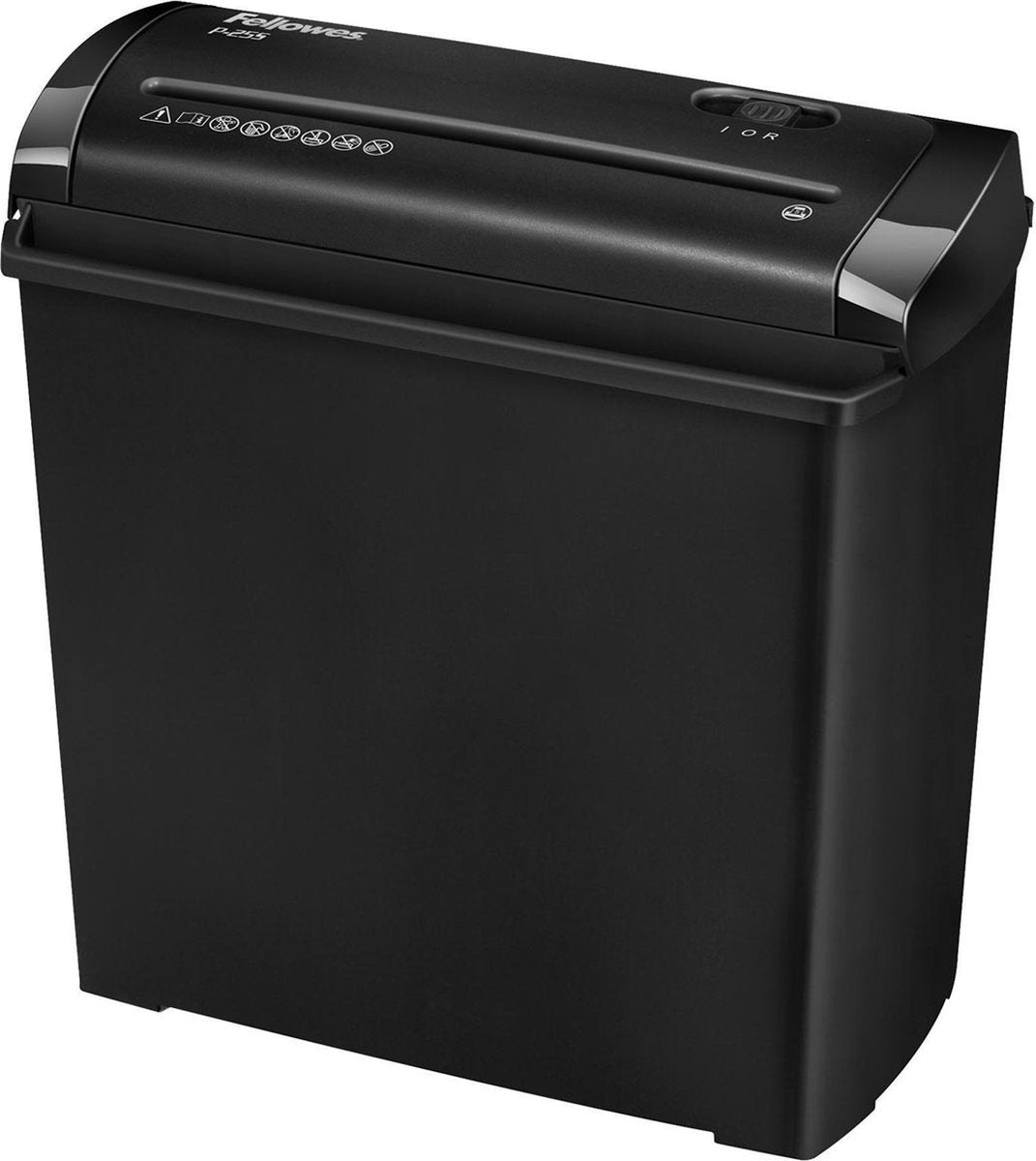 Fellowes P-25s – Aktenvernichter – P1-Streifen – 5 Blatt – für Zuhause – Schwarz