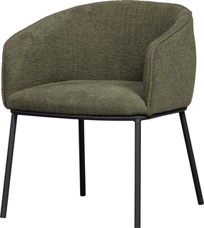 Woood Leon Esszimmerstuhl – Bouclé – Waldgrün – 77 x 61 x 63