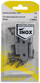 Mack 1013707 - 2 spaanse paumellen links inox h 80 - b 45 mm | 5 stuks