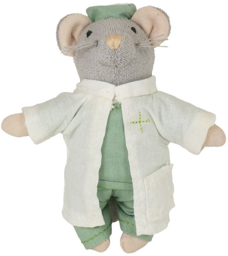 Bambolino sam julia het muizenhuis pluche knuffel dokter - speelgoed kinderen - 12 cm - voor meisjes en jongens - vanaf 1 jaar - toys