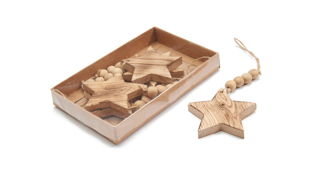 Oak star hanging 8cm 4pcs