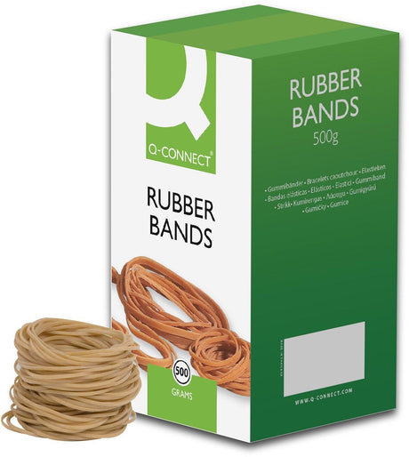 Q-connect elastieken, breedte 3 mm, lengte 150 mm, nr 38, doos van 500 g