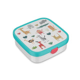 Mepal Bento-Lunchbox groß Campus – 1,25 l – inklusive 2 herausnehmbaren auslaufsicheren Bento-Behältern Gabel – Tierfreunde